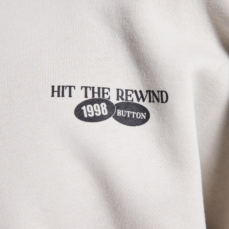 Printed hoodie "Over" Beige